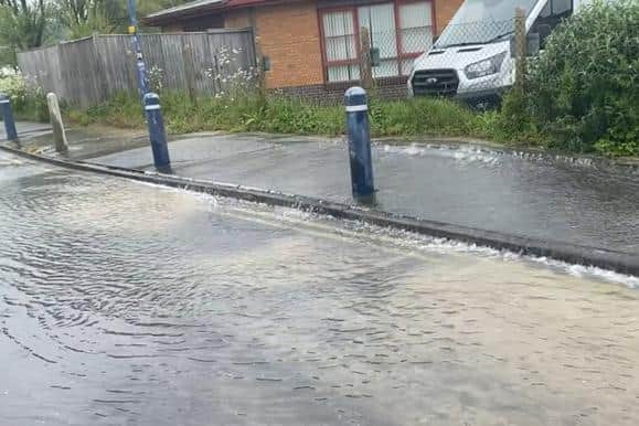 Burst water main in Newhaven leads to flooding. Photo: Sean MacLeod