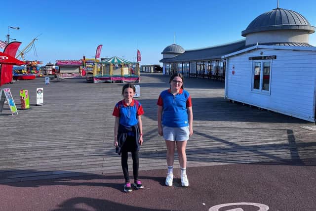 Ziva and Alisha upon arriving at Hastings Pier
