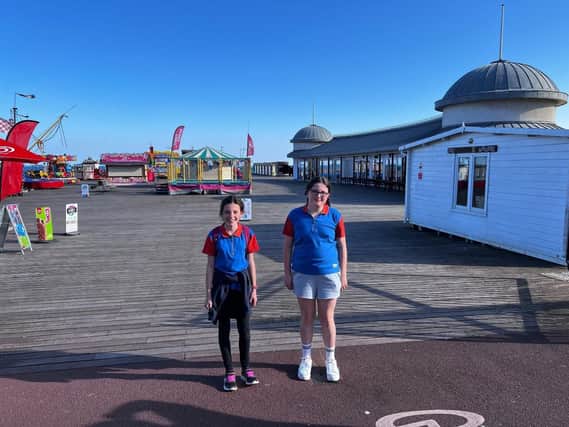 Ziva and Alisha upon arriving at Hastings Pier