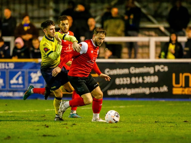 Action from Eastbourne Borough's draw at Farnborough