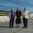 Photo shows (left to right): Cllr Doug Oliver, leader of Rother District Council, Abi Newbury FCA, Chair of Bexhill Neighbourhood Board, and Cllr Memish Huseyin, mayor of Bexhill. Photo by Simon Newbury