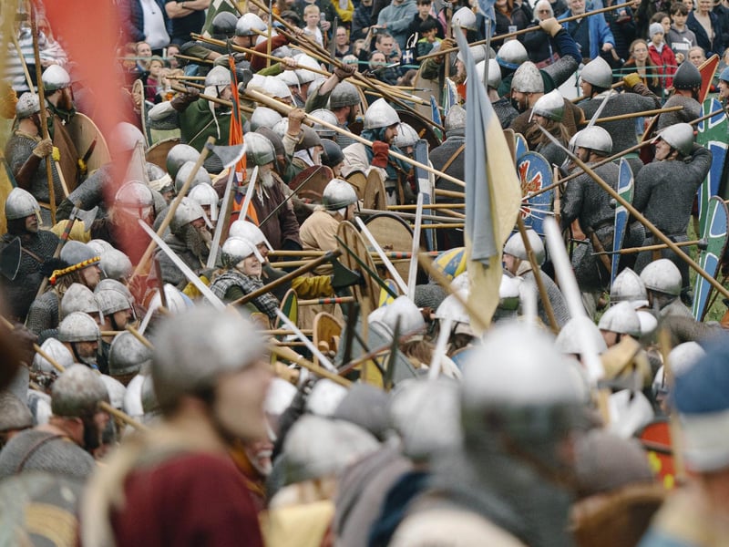 Battle of Hastings reenactment at Battle Abbey 2025. Pic supplied by Tom Arber/English Heritage.