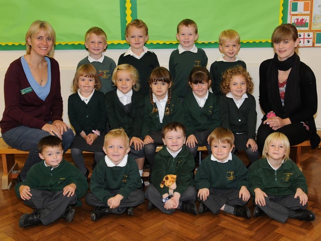New pupils at St. Augustine's Church of England Primary School, Scaynes Hill, in 2010