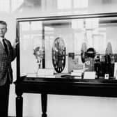 John Logie Baird demonstrating his invention