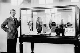 John Logie Baird demonstrating his invention