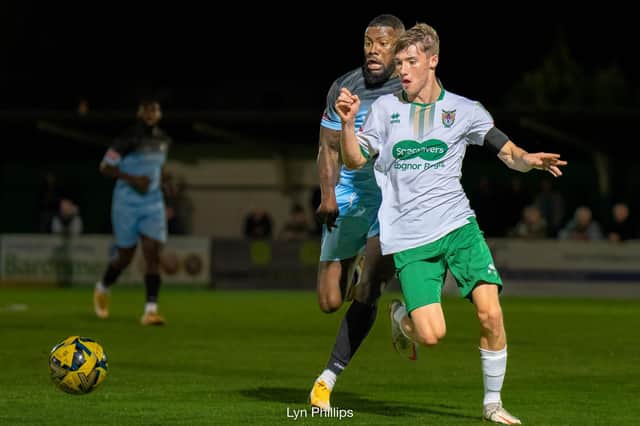 Action from Bognor's win over Carshalton in the isthmian premier
