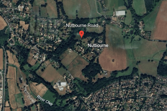 Firefighters responded to ‘reports of an agricultural building on fire’ – in Nutbourne Road, Pulborough – around 3.30pm, on Saturday (April 18). Photo: Google Earth
