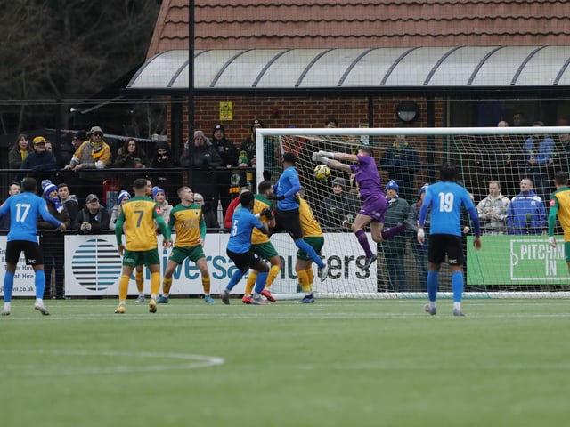 Isthmian Premier action from Horsham's excellent 3-1 home win over play-off chasing Billericay Town on Saturday