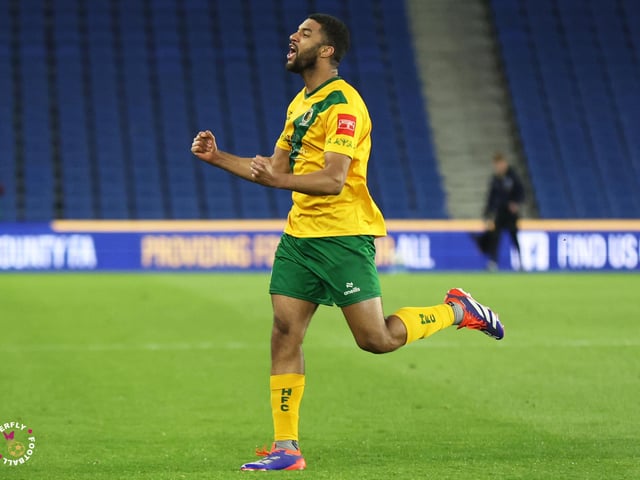 James Hammond’s majestic 95th minute free-kick clinched Horsham FC’s first league and Sussex Senior Cup double in the club’s history