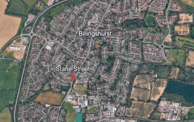 A roadworks listing for Stane Street remains marked as in progress, on Wednesday (October 21). Photo: Google Earth