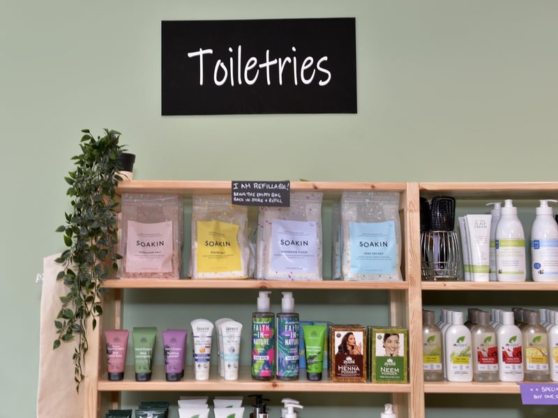 A range of toiletries are available, and some are even refillable