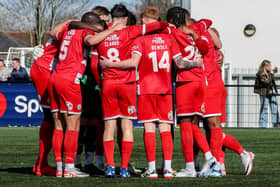 In it together - and it's a big Easter double lying ahead of the Eastbourne Boro squad | Picture: Lydia Redman