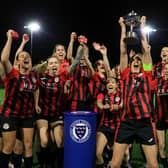 Saltdean United lift the Sussex Women's Challenge Cup.