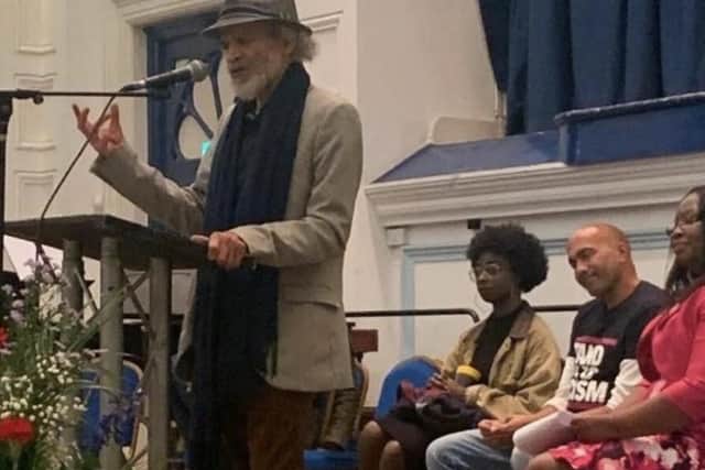 John Agard, award winning poet, at Lewes Town Hall for last year's event.