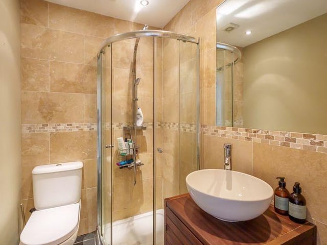 One of the two bathrooms.