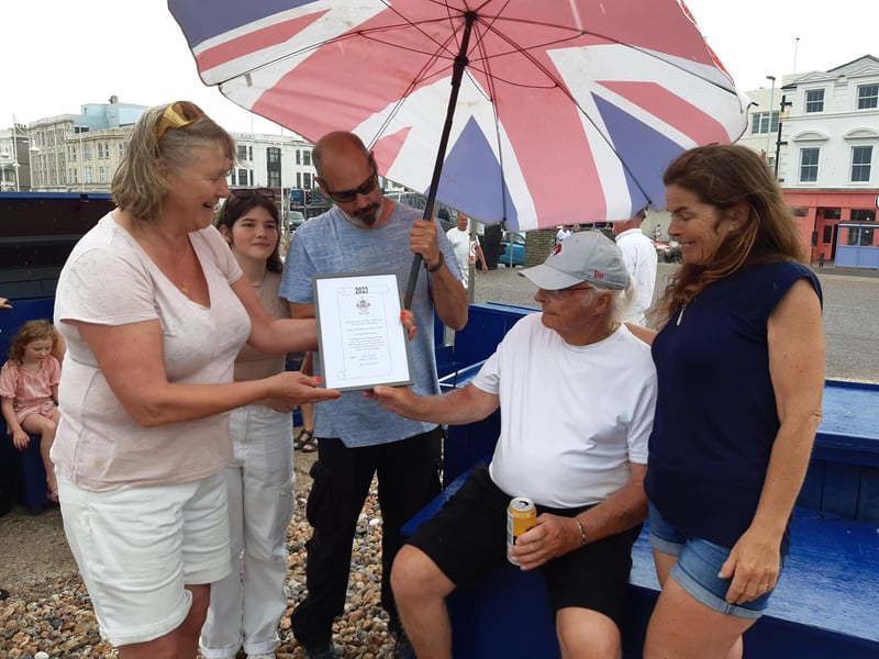 The Worthing Fishermen Society celebration on Sunday, bestowing honours upon Norman Bashford and his family
