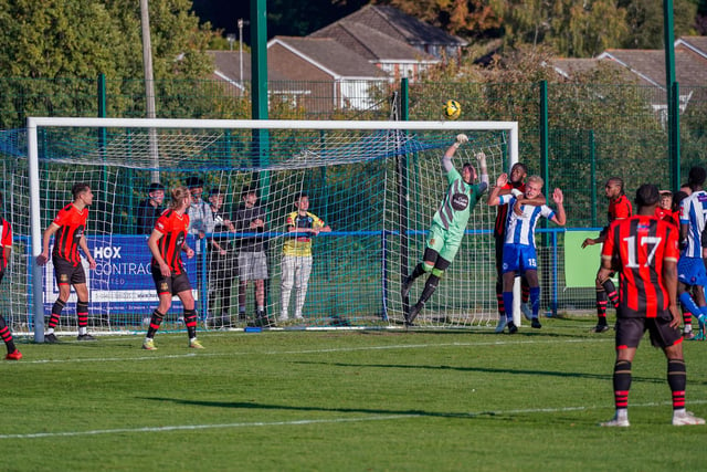 Action from the Haywards Heath Town v Sittingbourne clash in the Isthmian south east division