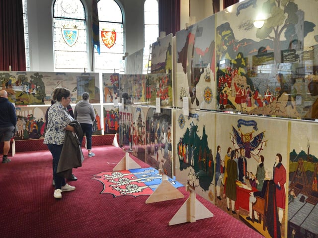 The Hastings Embroidery is on display at the town hall Thursdays-Mondays 10-4 until Sunday, Nov 1.