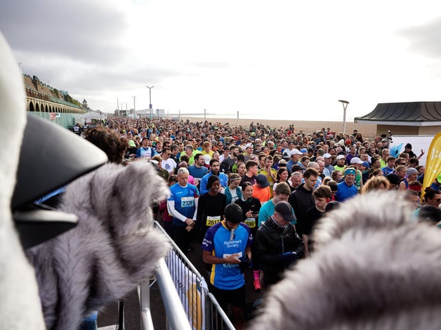 Action at the Brighton Half Marathon