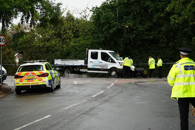 Collision on the A21 Sedlescombe Road North, Hastings (photo by Dan Jessup)