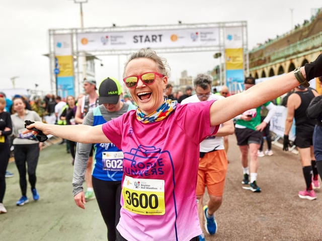 Action at the Brighton Half Marathon