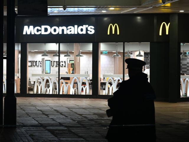 Police closed off the Montague Centre