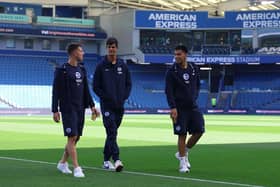 Brighton & Hove Albion defender Costinha (left) has described playing in the Premier League as a childhood dream, admitting he questioned whether it was really happening when he made his debut in England's top flight. (Photo by Luke Walker/Getty Images)