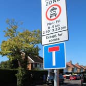 The trial started on Monday and will run for a minimum of six months, with constant monitoring using sensors. Pictured is the new sign outside Thomas A Becket Junior School