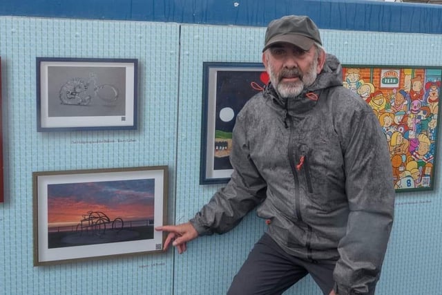 Footbridge Gallery 2.0 at Bexhill railway station. Well known local photographer Jeff Penfold with his very atmospheric Serpolet photograph.