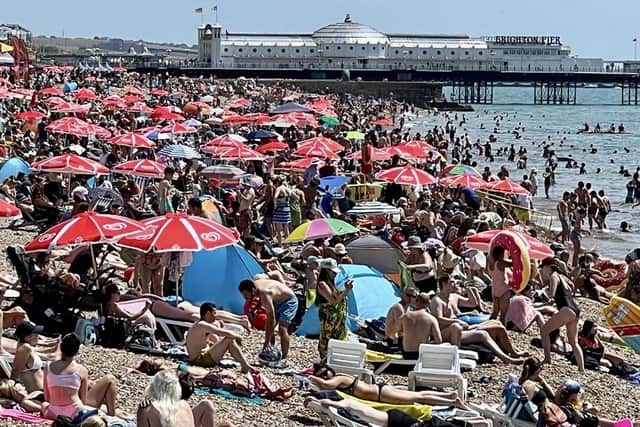 Brighton beach on Saturday, July 16. Picture by Eddie Mitchell