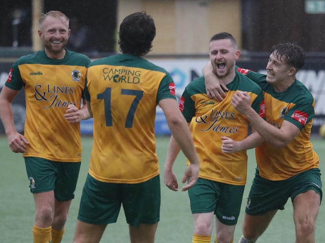 Action from Horsham's pre-season victory over National League South outfit Maidstone United
