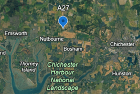 Delays of 60 minutes were reported on the A27 eastbound, between Emsworth and Chichester. Photo: Google Earth