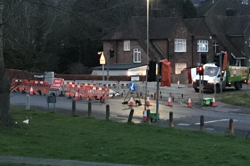 Daniel Burton took this photo of the three-way traffic lights that have been installed at the Battle Road/Old-Church-Road junction in St Leonards