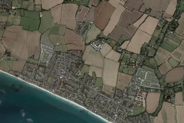 EWB/22/02214/FULEIA: Stubcroft Farm, Stubcroft Lane, East Wittering. Erection of 280 no. residential dwellings (including affordable housing), associated highway and landscape works, open space and flexible retail and community floorspace (Use Classes E and F). (Photo: Google Maps)