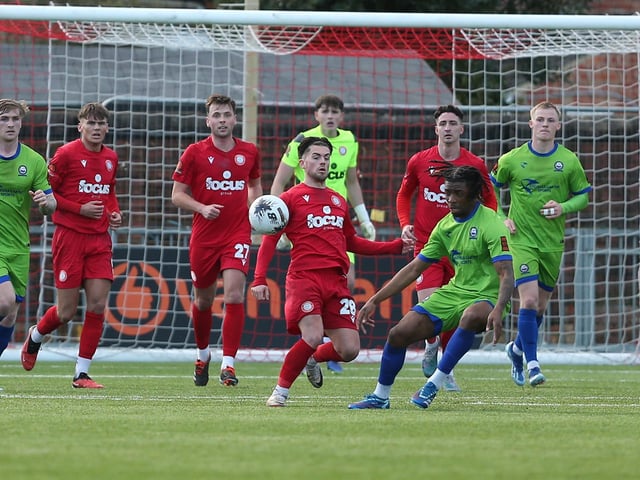 Action from Worthing v Braintree in National League South