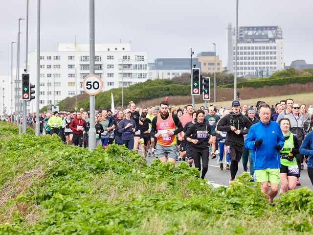Action at the Brighton Half Marathon