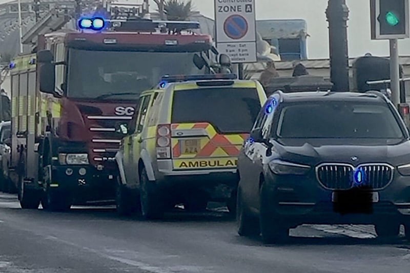 Eye-witnesses reported seeing police officers, firefighters and ambulance crews at Marine Parade, Worthing