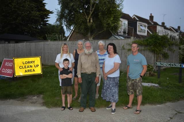 Angry residents in Filching Close, Polegate (Photo by Jon Rigby)