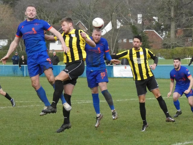 Action from Eastbourne United v Bexhill United, Steyning v Horsham YMCA and Midhurst v Loxwood in the SCFL