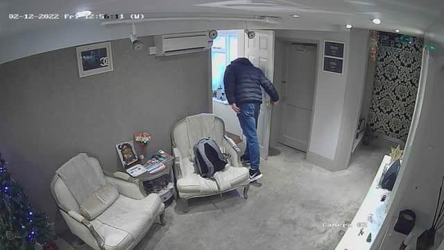 Police are hunting a man after cash and a wallet were stolen from the Chichester salon. Pic supplied