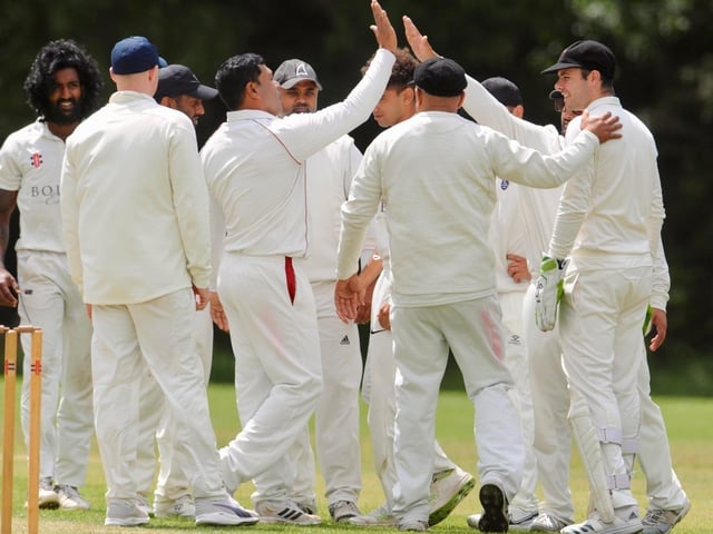 Action from Portslade CC v Bolney CC in Division 4 East of the Sussex Cricket League