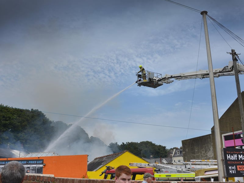 Fire at The Britannia Enterprise Centre in Waterworks Road, Hastings, on August 10 2023.