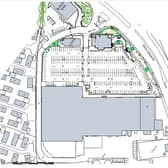 A site plan of the proposed Tim Hortons at Bersted
