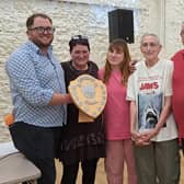 Bantam Seagulls Quiz Night winners with host Kit Bradshaw