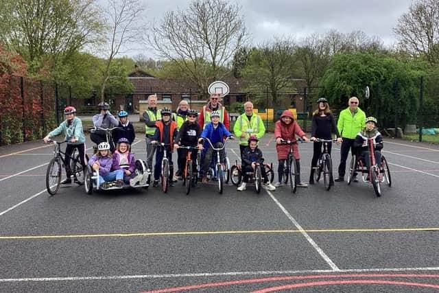 Students at Woodlands Meed in Burgess Hill learned new cycling skills with Bikeability