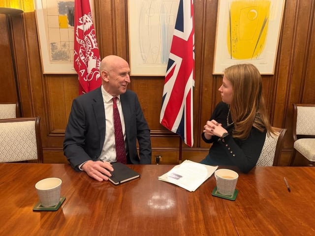 Helena Dollimore with Chancellor of the Exchequer John Healey