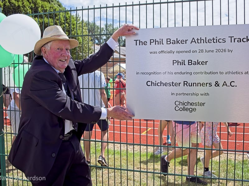 The opening of the Phil Baker Athletics Track at Chichester College