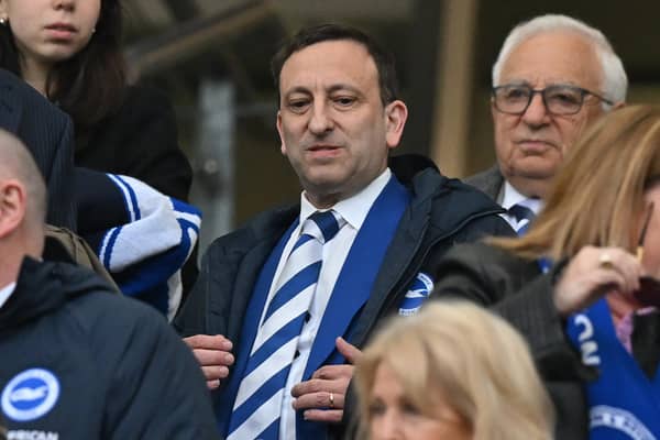 Brighton's chairman Tony Bloom has seen his team slip from third to 12th in the Premier League this term
