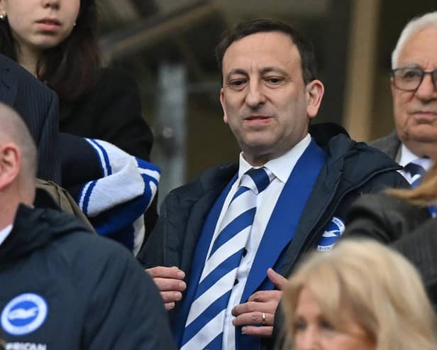 Brighton's chairman Tony Bloom has seen his team slip from third to 12th in the Premier League this term