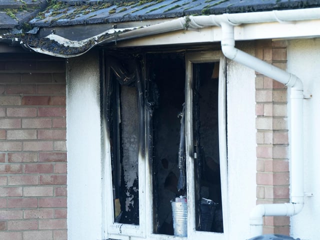 Fire damage at the property